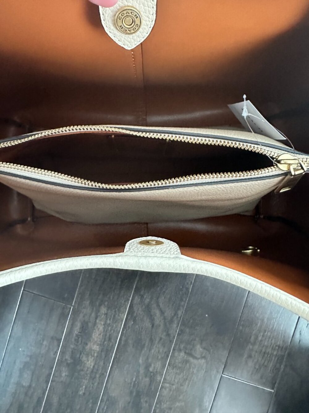 Coach Ivory Pebbled Leather Lana Shoulder Bag Style #F2479-CM544 *NWT* - Picture 5 of 13